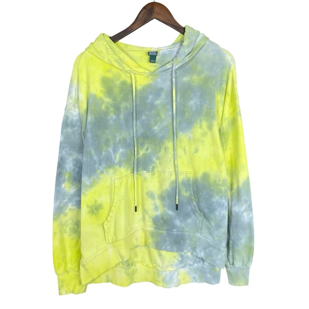 Wild Fable | Tie-Dye Hooded Sweatshirt Yellow and Gray Multicolored‎ Hoodie